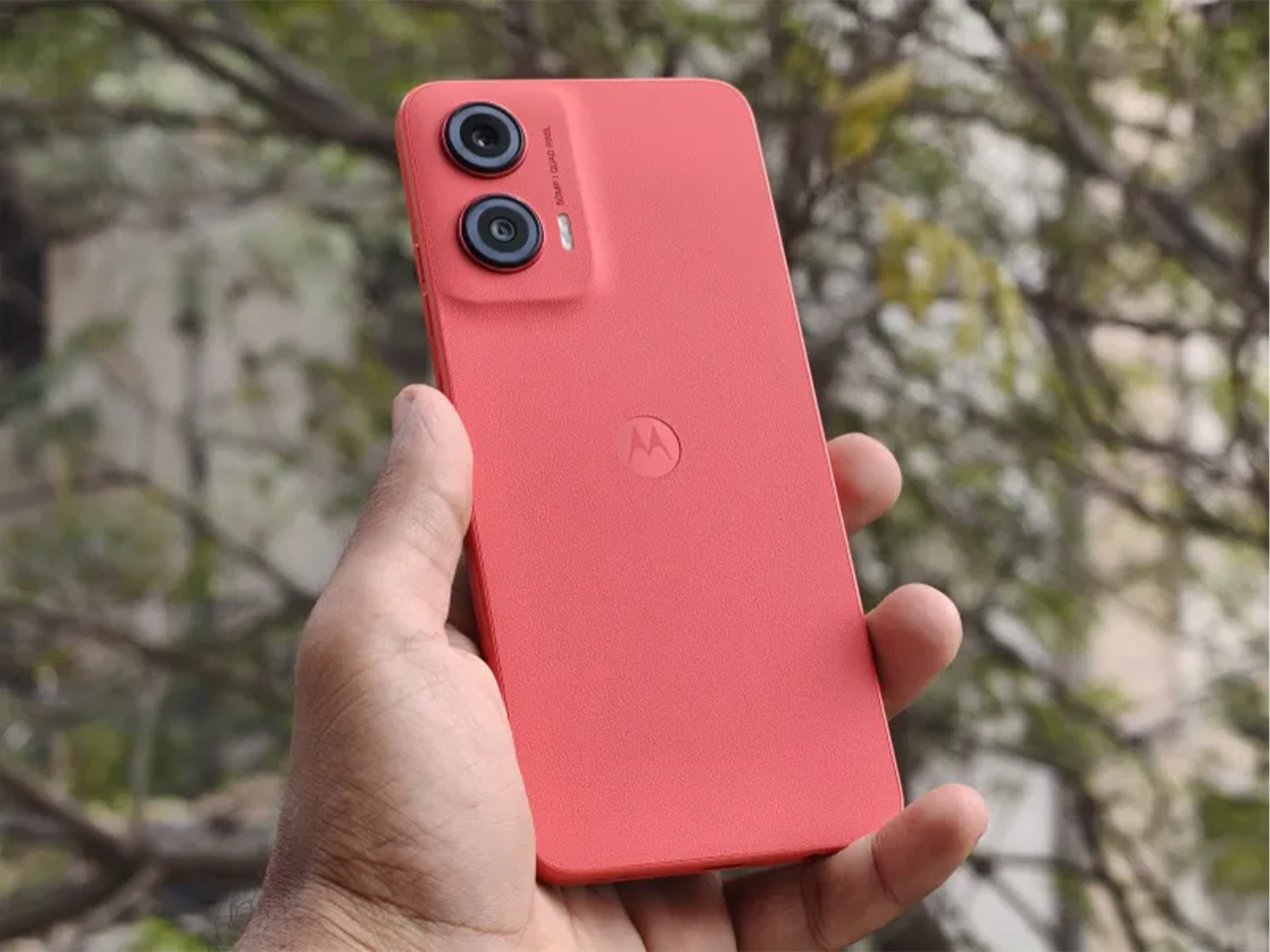 Moto G35 in a hand